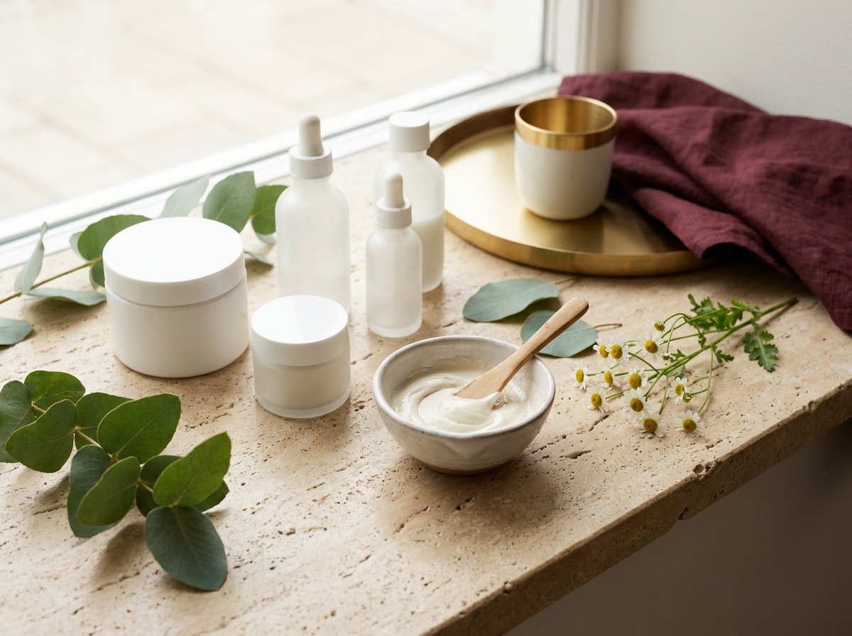 Natuurlijke huidverzorging met botanische ingrediënten (voorbeeldbeeld)